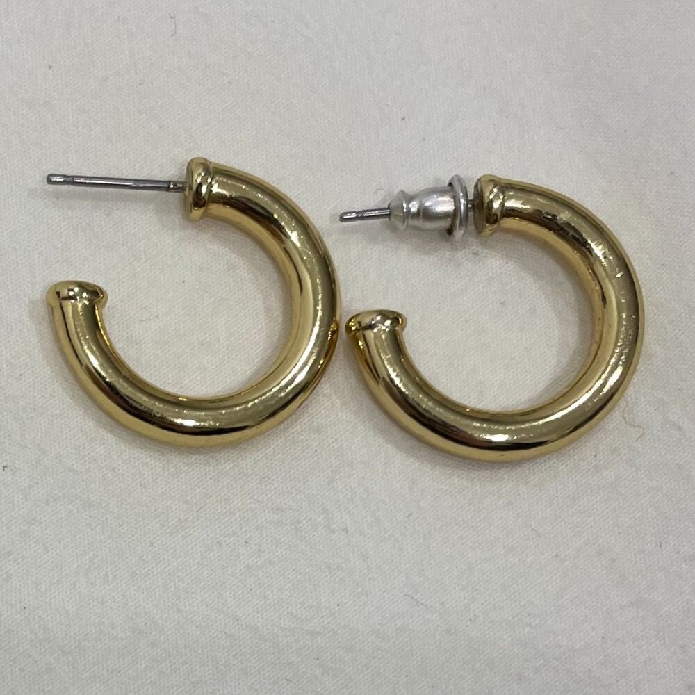 Gold Hoop earrrings, Medium, chunky